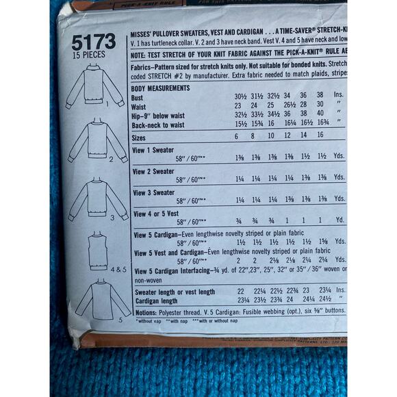 Simplicity sewing pattern  5173  top long sleeve vest - Picture 4 of 5